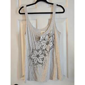 Abercrombie & Fitch Gray Floral Tank Top